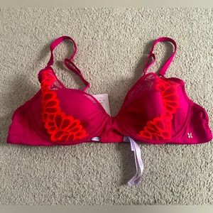 Savage Fenty burgandy and orange bra